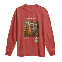 Funny Bigfoot Christmas Long Sleeve Shirt Sasquatch Video Call Meme - Wonder Print Shop