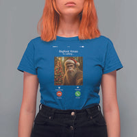 Funny Bigfoot Christmas T Shirt For Women Sasquatch Video Call Meme - Wonder Print Shop