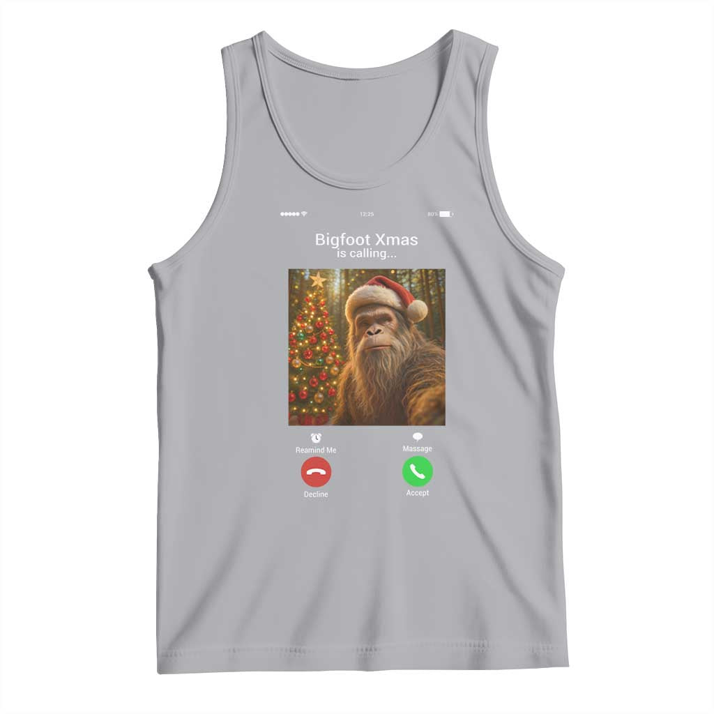 Funny Bigfoot Christmas Tank Top Sasquatch Video Call Meme - Wonder Print Shop