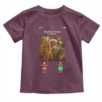 Funny Bigfoot Christmas Toddler T Shirt Sasquatch Video Call Meme - Wonder Print Shop