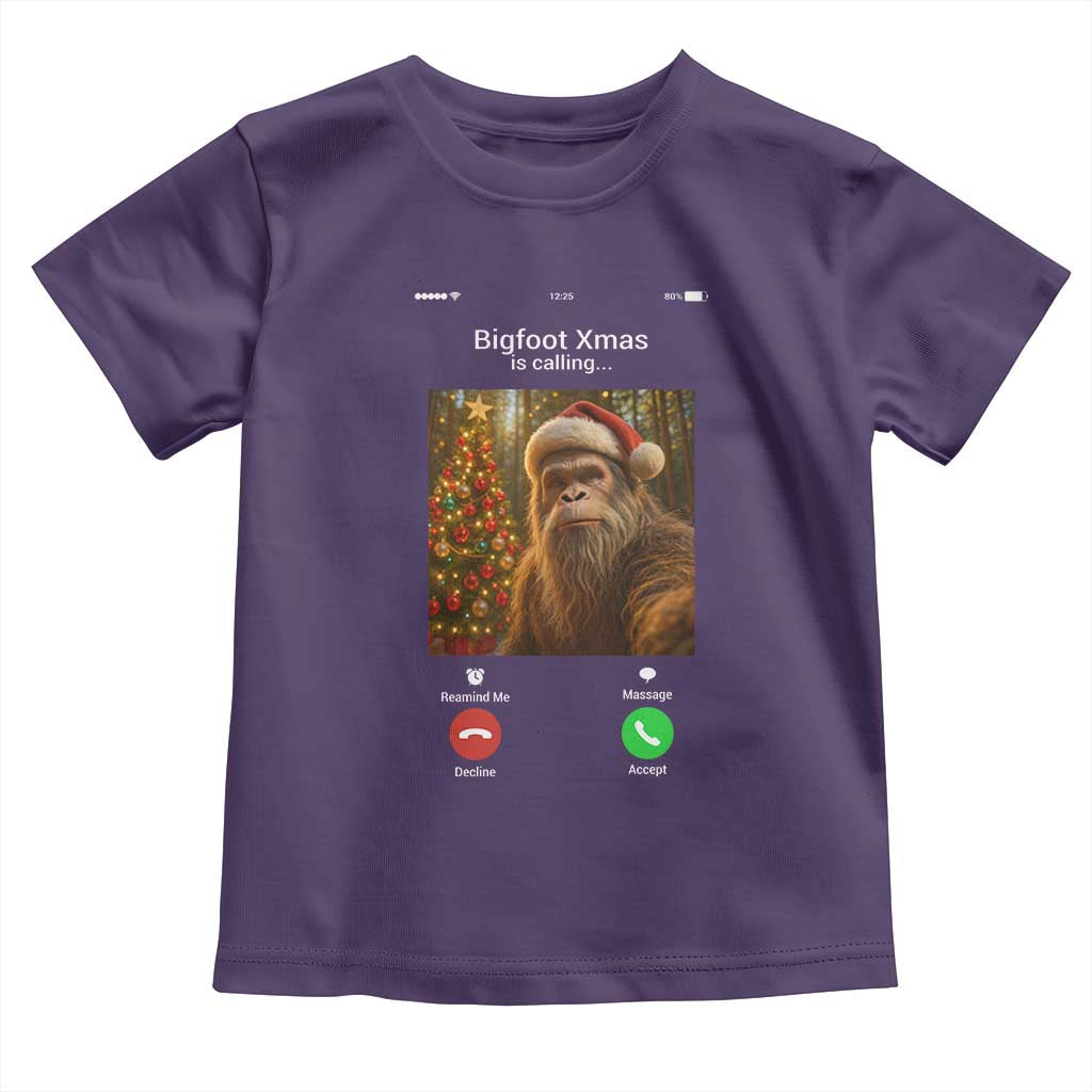 Funny Bigfoot Christmas Toddler T Shirt Sasquatch Video Call Meme - Wonder Print Shop