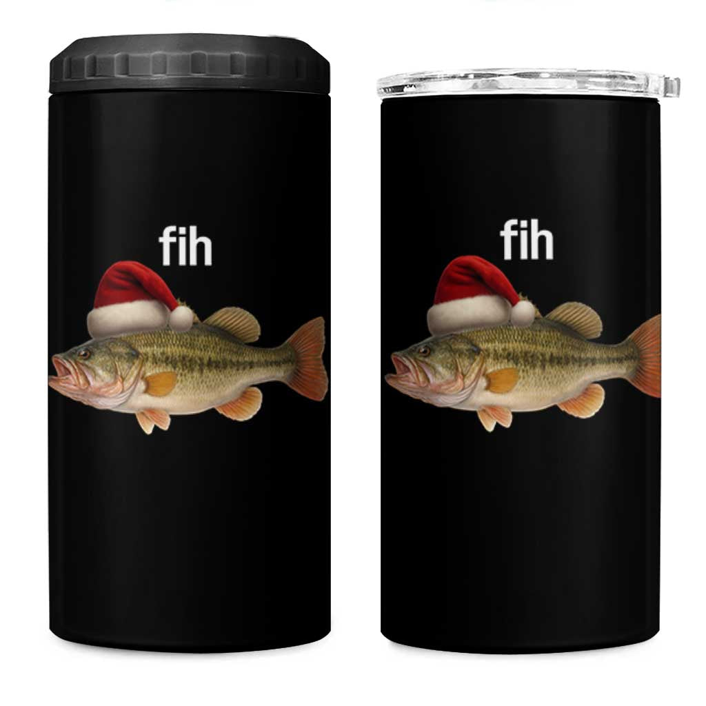 Funny Misspelled Fish Christmas Meme 4 in 1 Can Cooler Tumbler - Wonder Print Shop