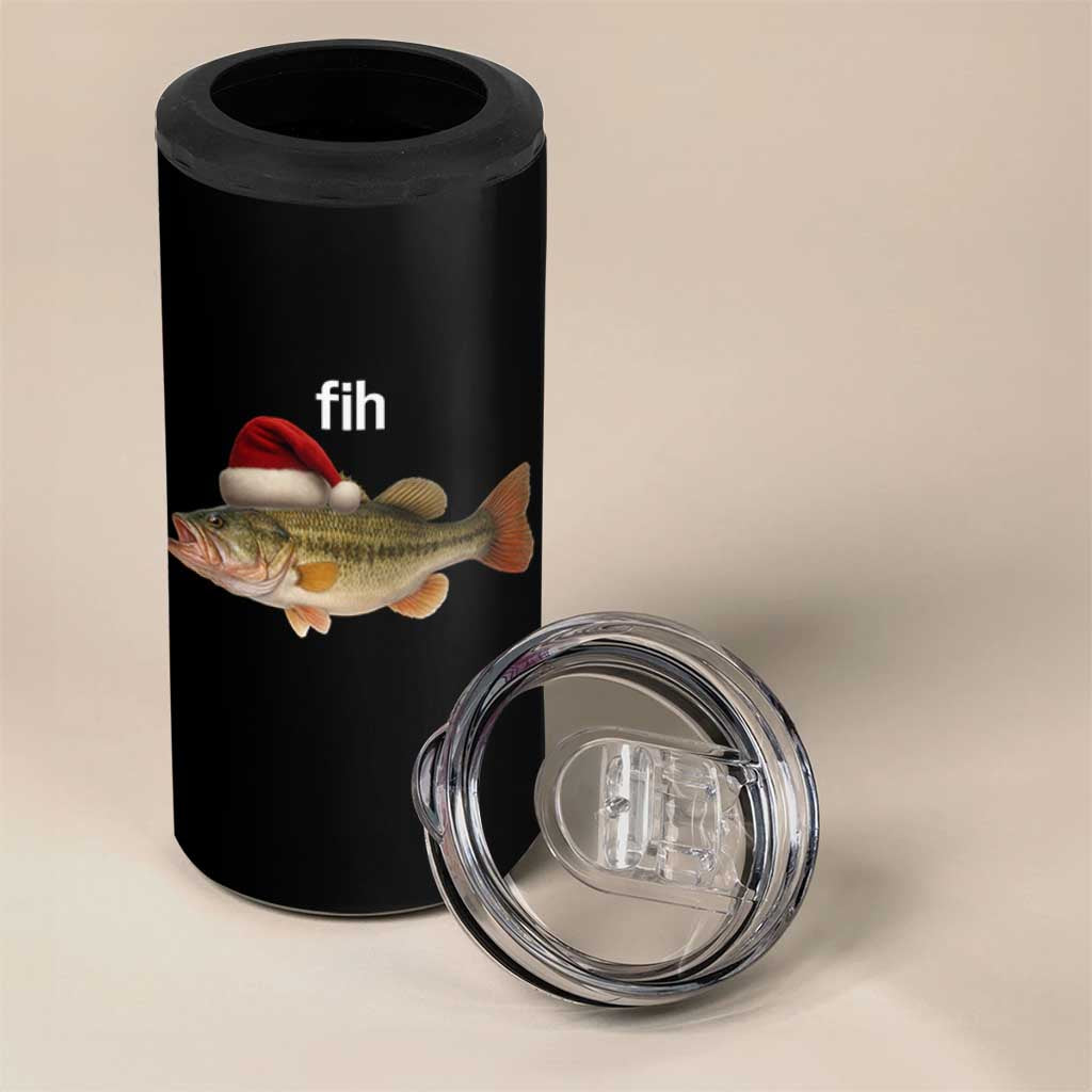 Funny Misspelled Fish Christmas Meme 4 in 1 Can Cooler Tumbler - Wonder Print Shop