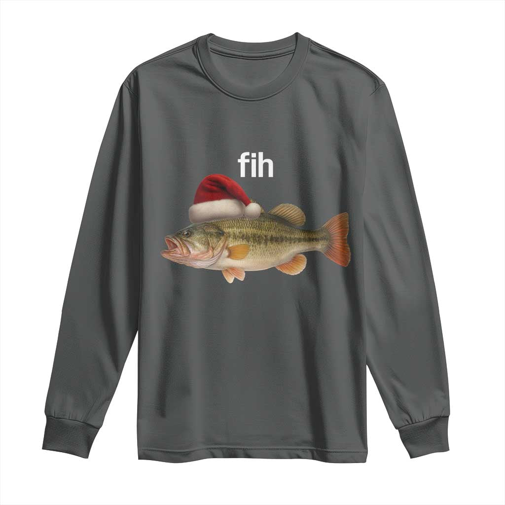 Funny Misspelled Fish Christmas Meme Long Sleeve Shirt - Wonder Print Shop