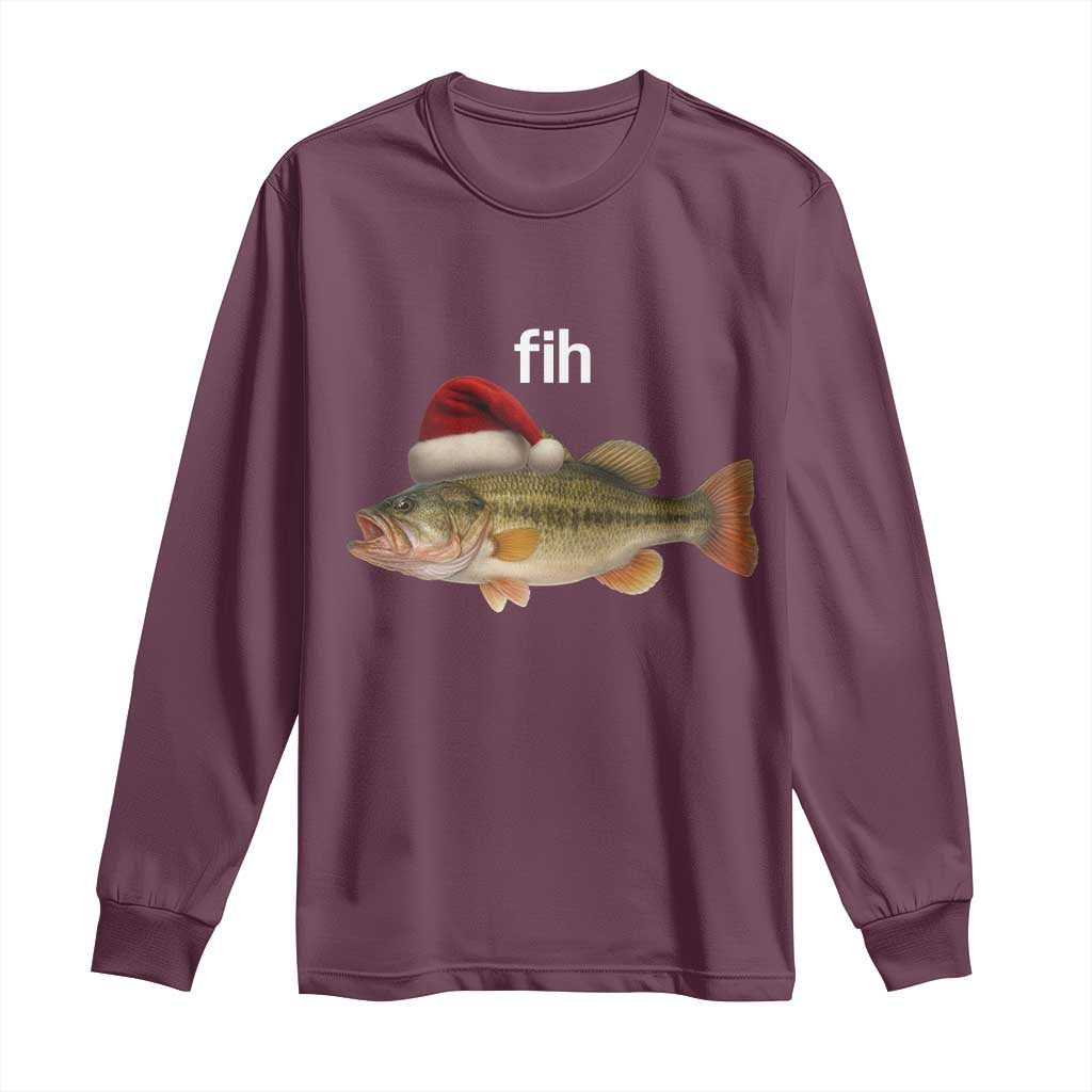 Funny Misspelled Fish Christmas Meme Long Sleeve Shirt - Wonder Print Shop