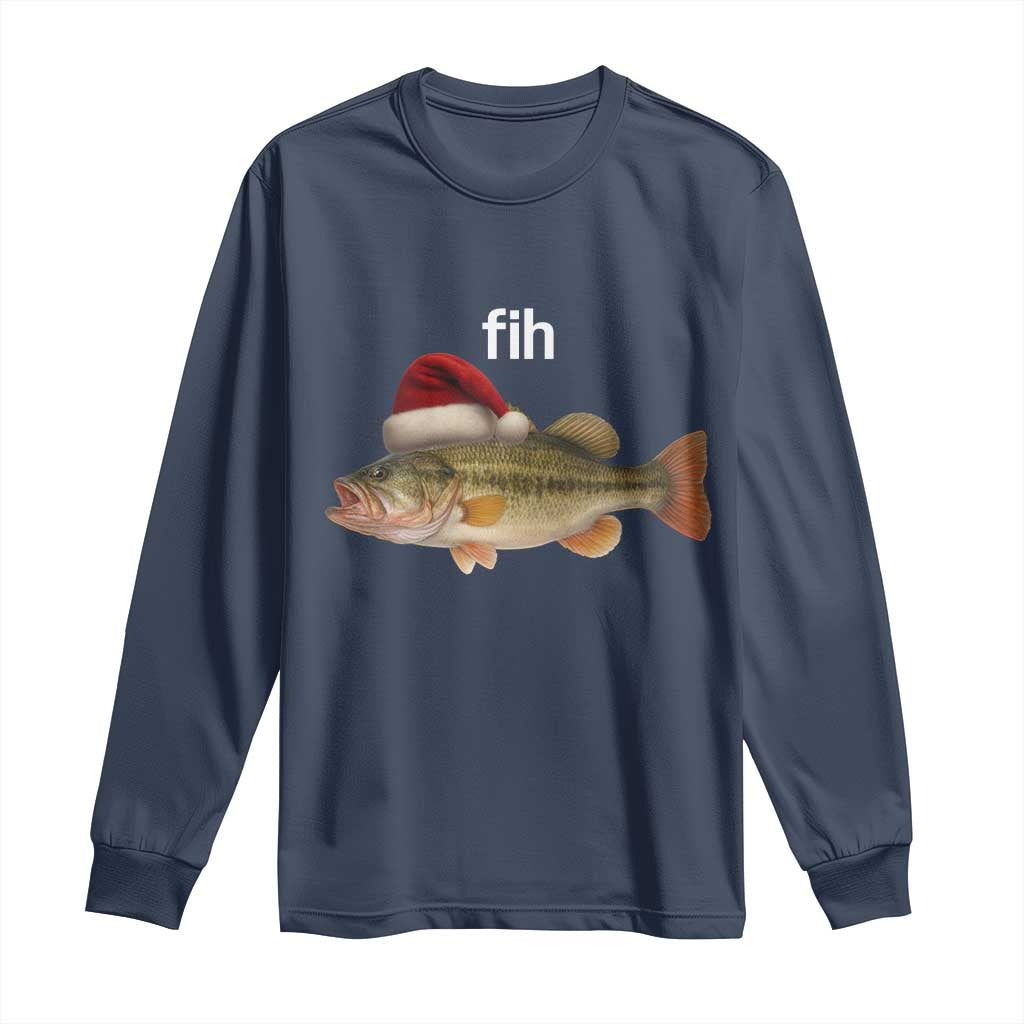 Funny Misspelled Fish Christmas Meme Long Sleeve Shirt - Wonder Print Shop