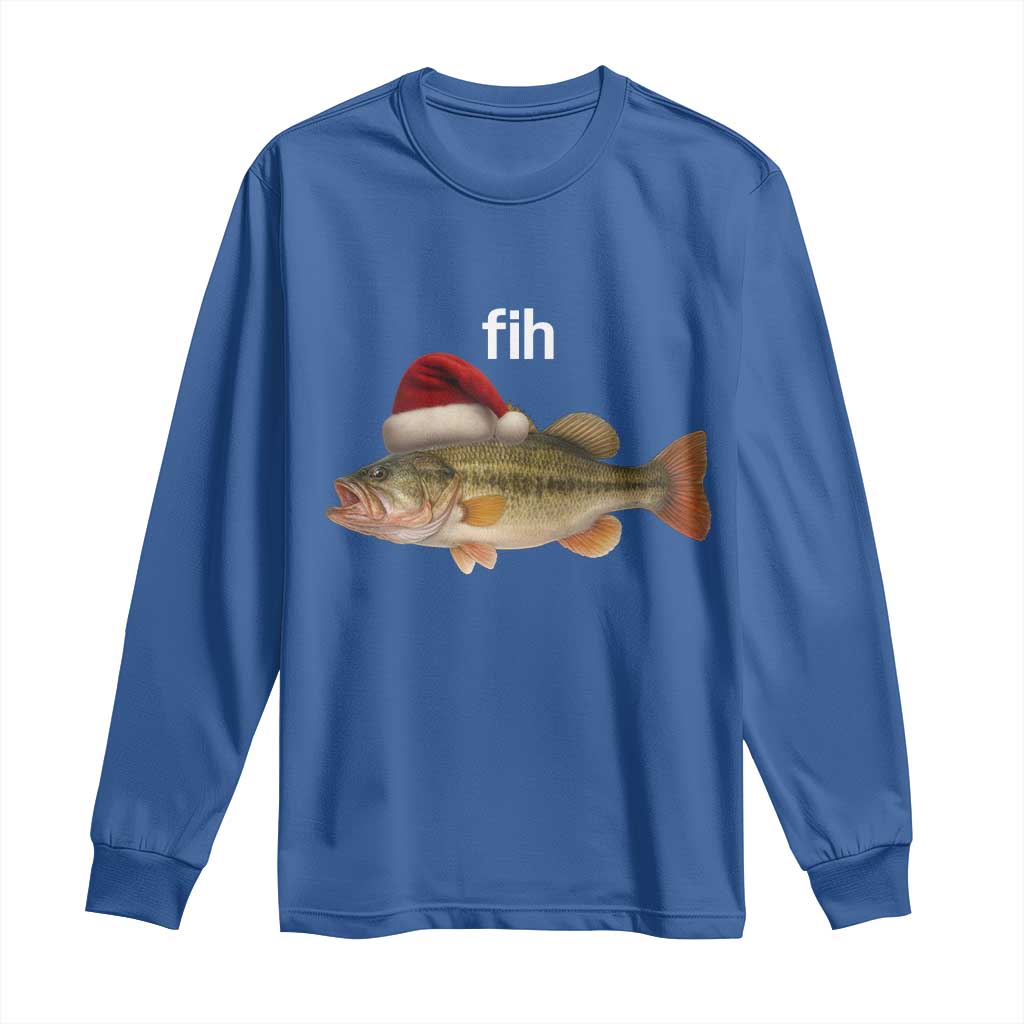Funny Misspelled Fish Christmas Meme Long Sleeve Shirt - Wonder Print Shop
