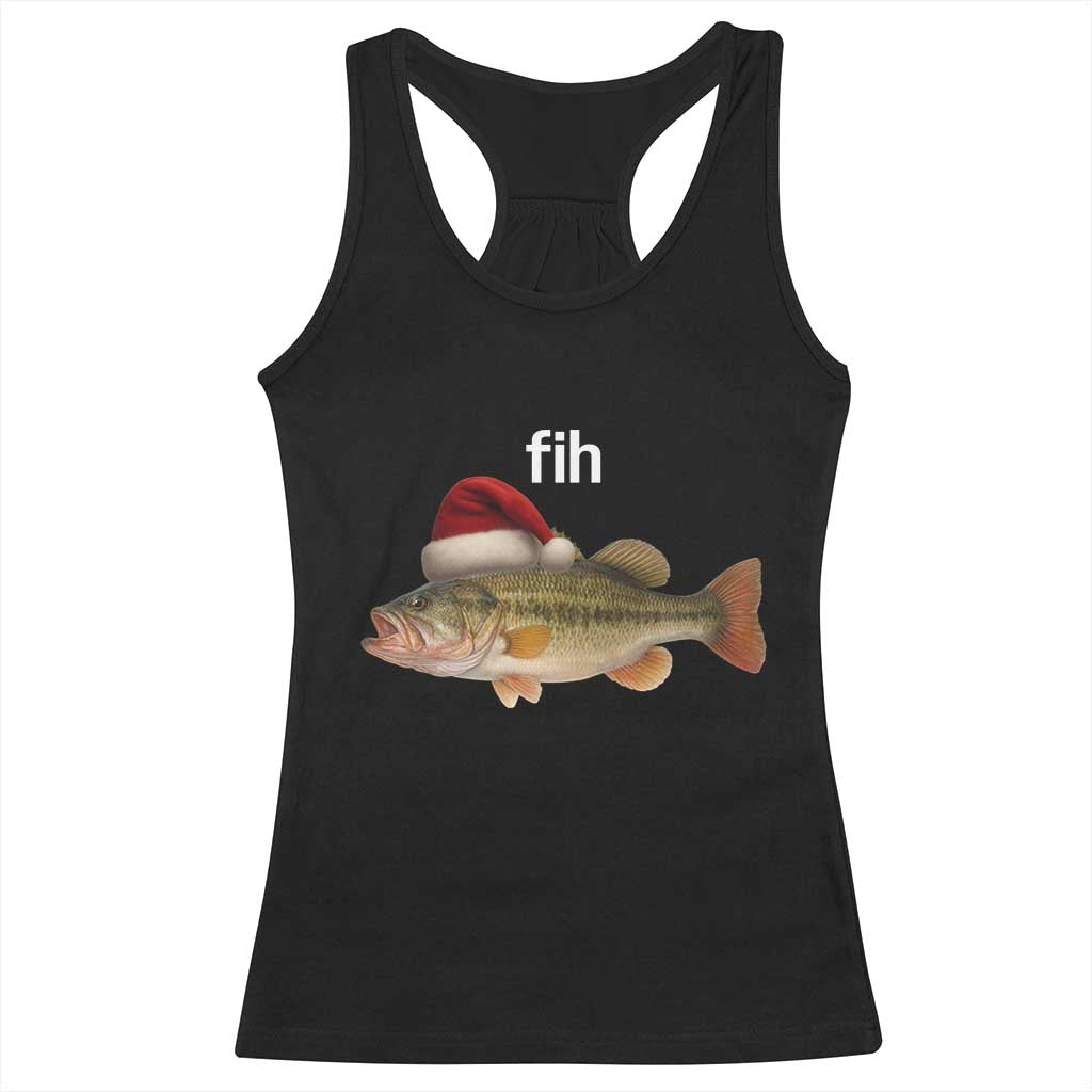 Funny Misspelled Fish Christmas Meme Racerback Tank Top - Wonder Print Shop