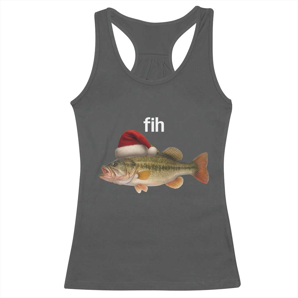 Funny Misspelled Fish Christmas Meme Racerback Tank Top - Wonder Print Shop