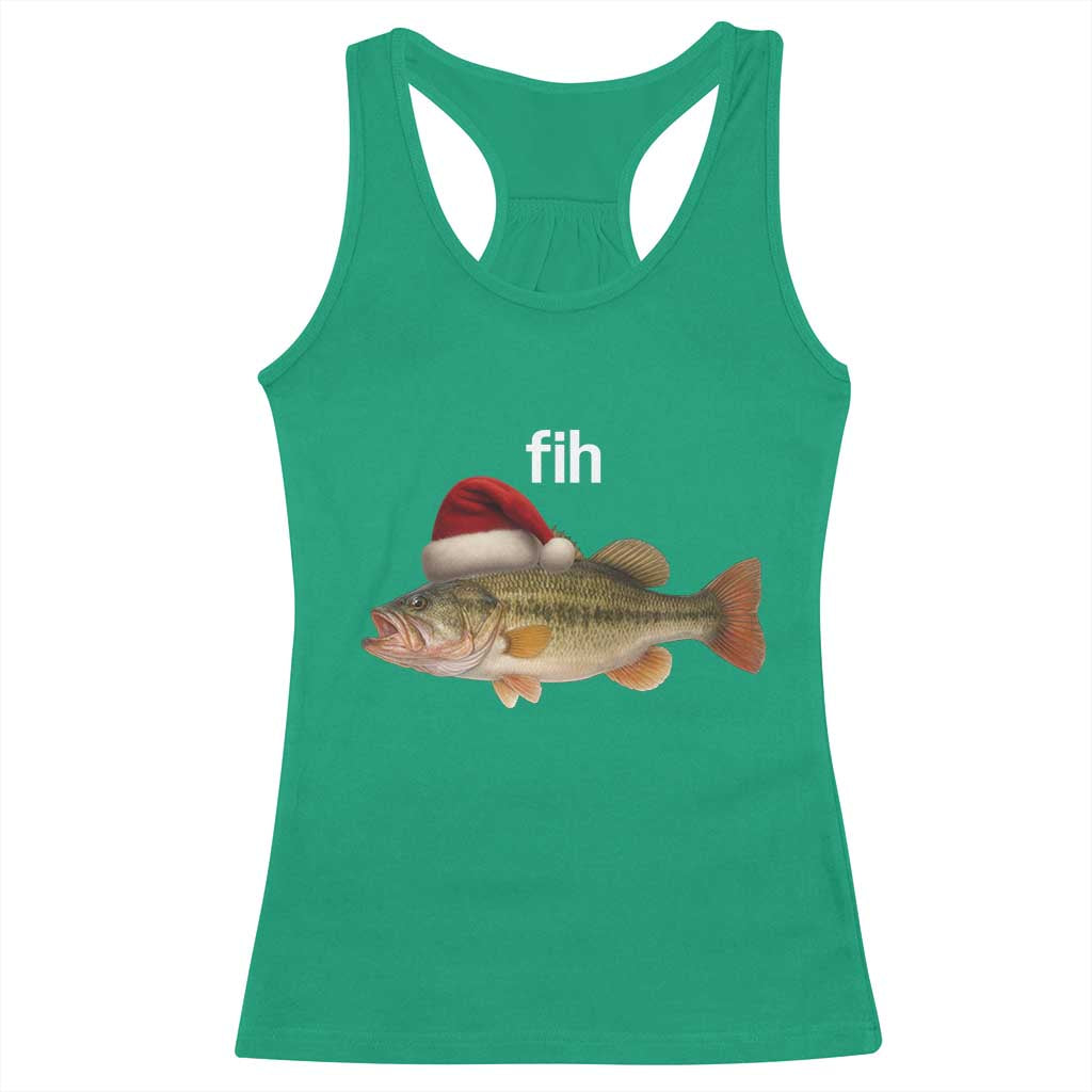 Funny Misspelled Fish Christmas Meme Racerback Tank Top - Wonder Print Shop
