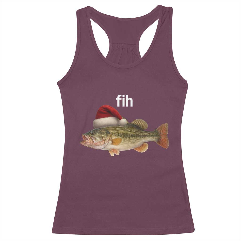Funny Misspelled Fish Christmas Meme Racerback Tank Top - Wonder Print Shop