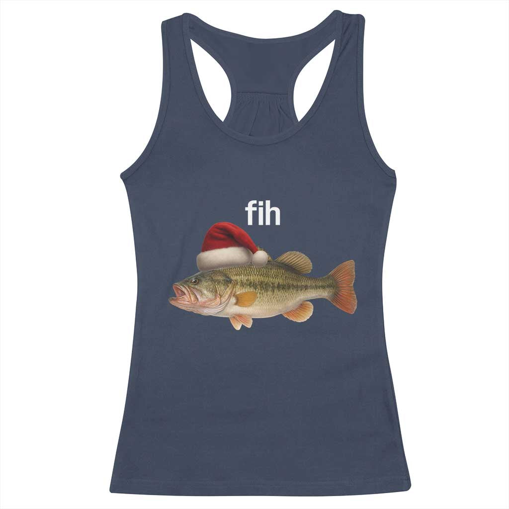 Funny Misspelled Fish Christmas Meme Racerback Tank Top - Wonder Print Shop
