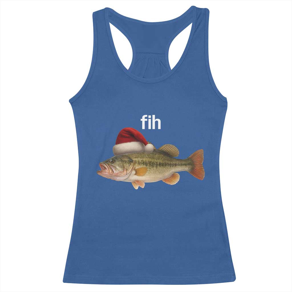 Funny Misspelled Fish Christmas Meme Racerback Tank Top - Wonder Print Shop