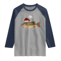 Funny Misspelled Fish Christmas Meme Raglan Shirt - Wonder Print Shop