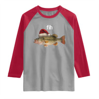 Funny Misspelled Fish Christmas Meme Raglan Shirt - Wonder Print Shop