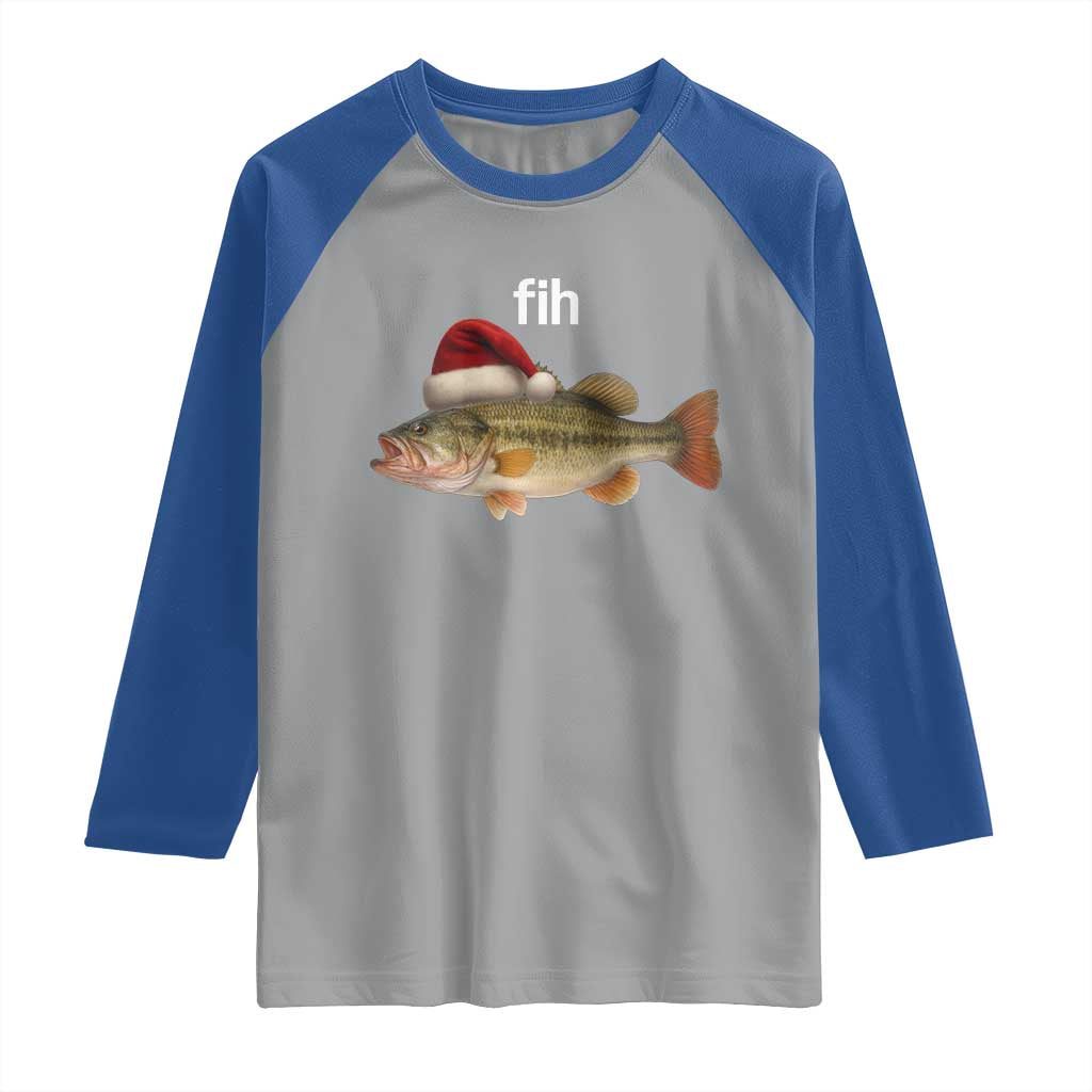 Funny Misspelled Fish Christmas Meme Raglan Shirt - Wonder Print Shop