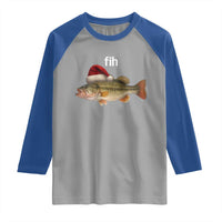 Funny Misspelled Fish Christmas Meme Raglan Shirt - Wonder Print Shop