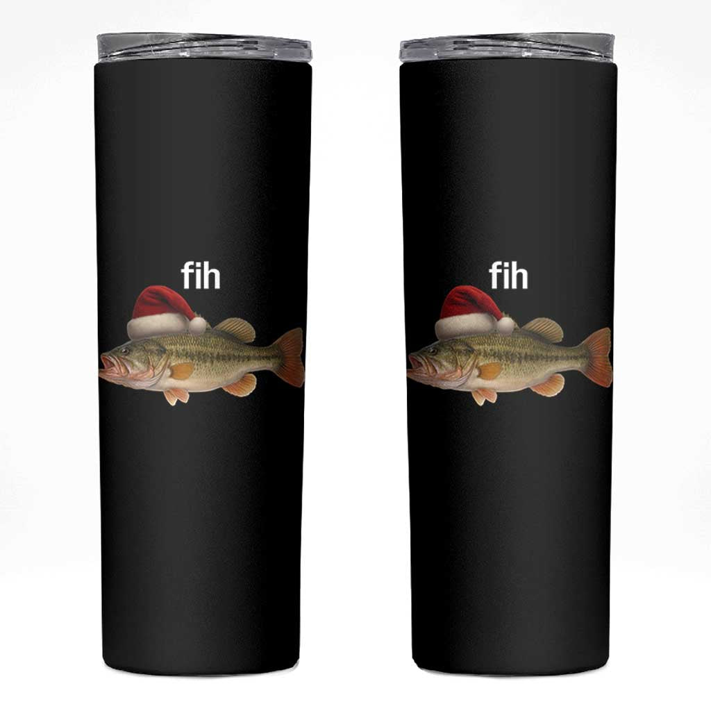 Funny Misspelled Fish Christmas Meme Skinny Tumbler - Wonder Print Shop