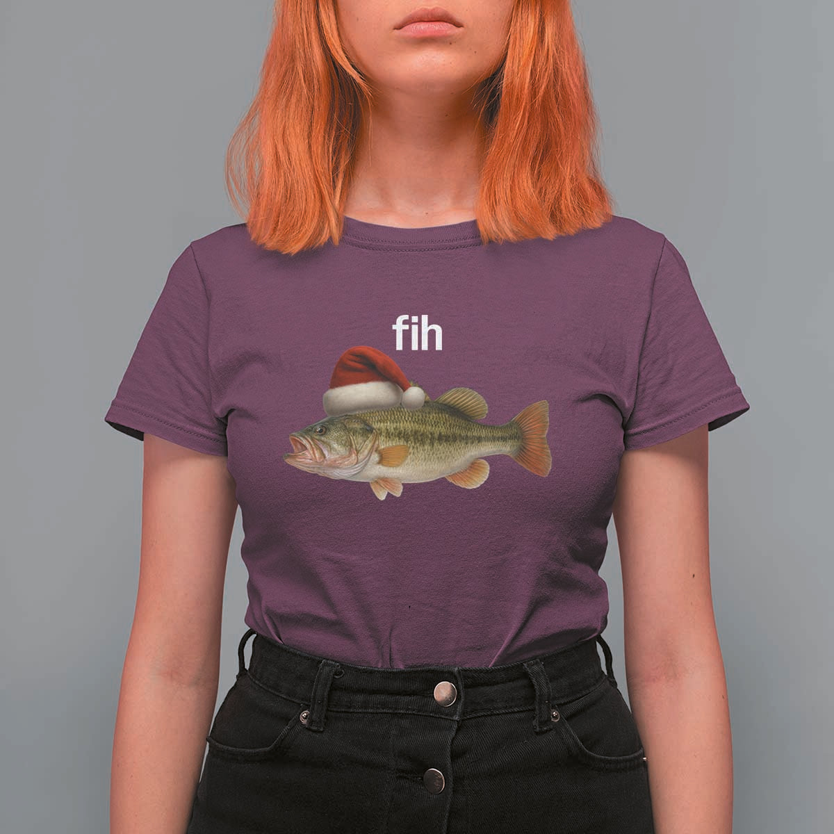 Funny Misspelled Fish Christmas Meme T Shirt For Women - Wonder Print Shop