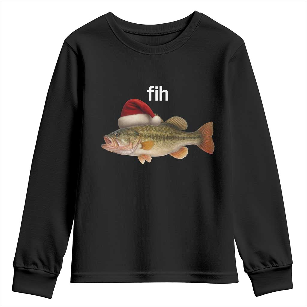 Funny Misspelled Fish Christmas Meme Youth Sweatshirt - Wonder Print Shop
