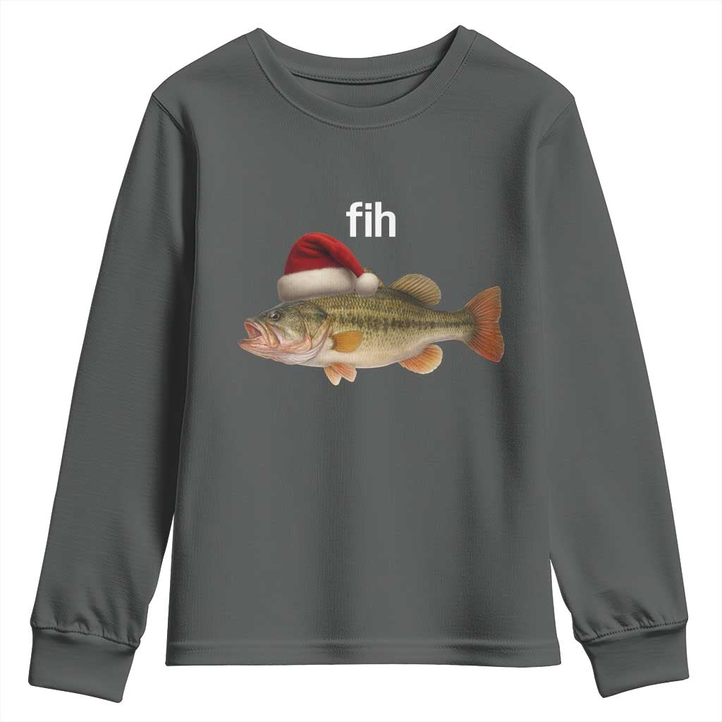 Funny Misspelled Fish Christmas Meme Youth Sweatshirt - Wonder Print Shop