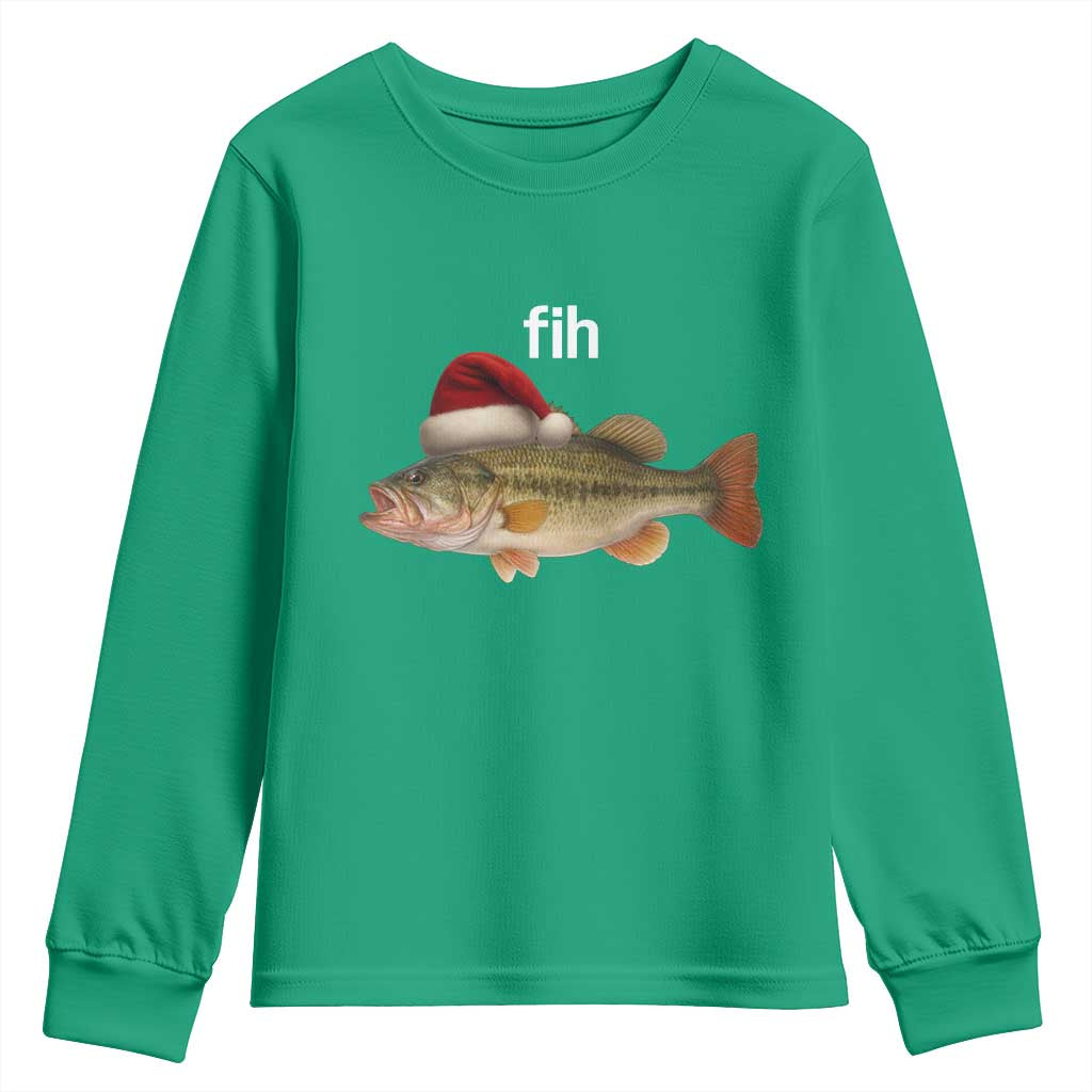 Funny Misspelled Fish Christmas Meme Youth Sweatshirt - Wonder Print Shop