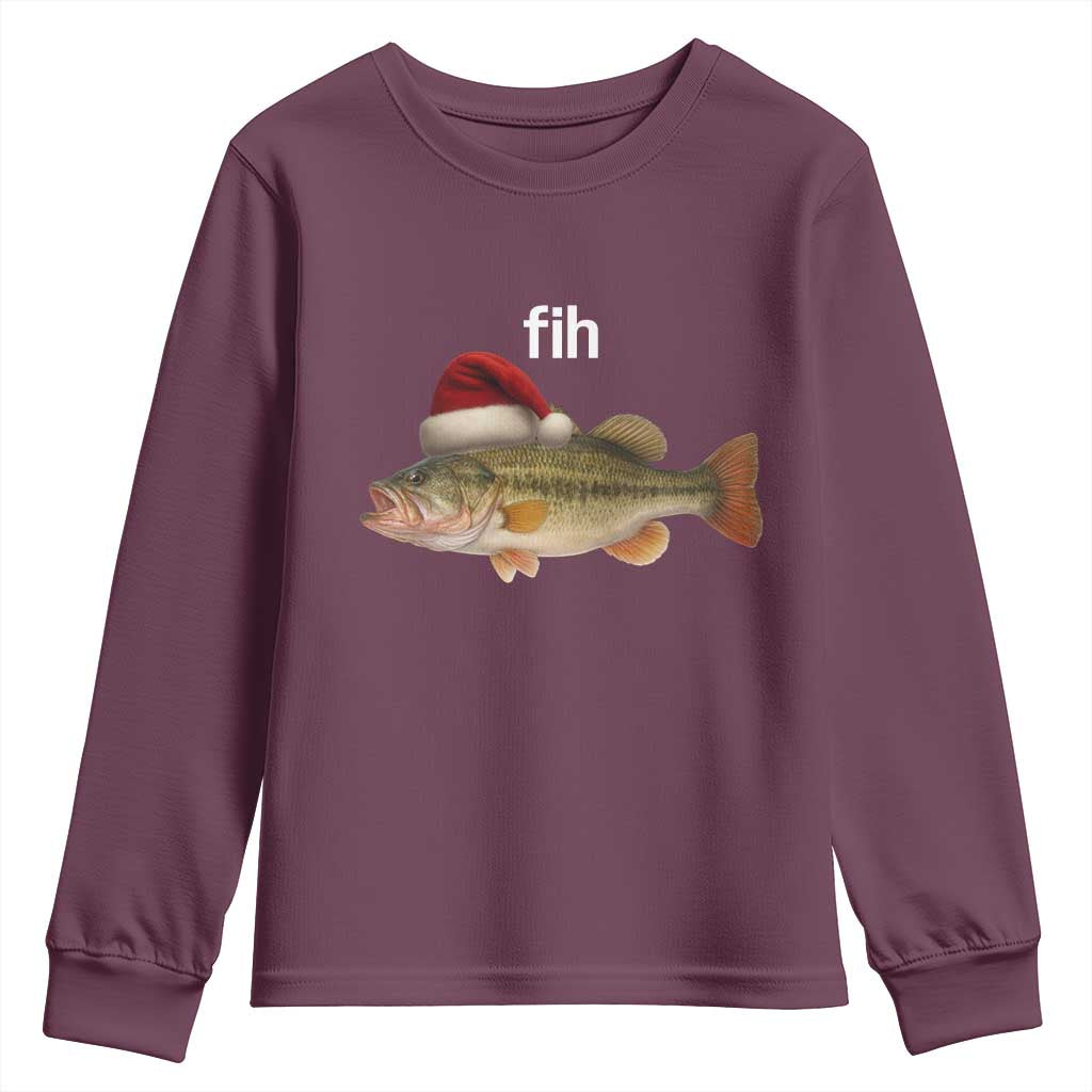 Funny Misspelled Fish Christmas Meme Youth Sweatshirt - Wonder Print Shop