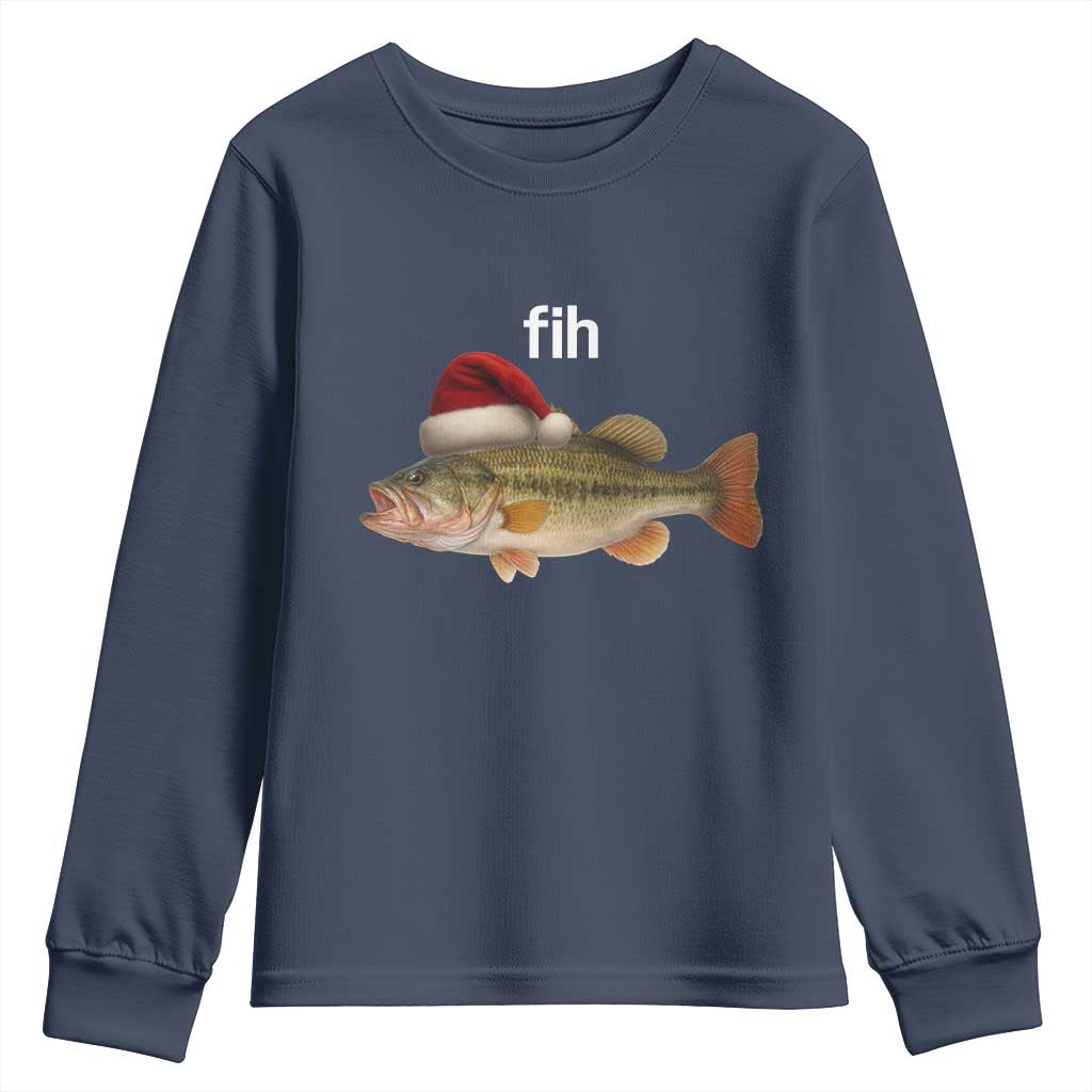 Funny Misspelled Fish Christmas Meme Youth Sweatshirt - Wonder Print Shop
