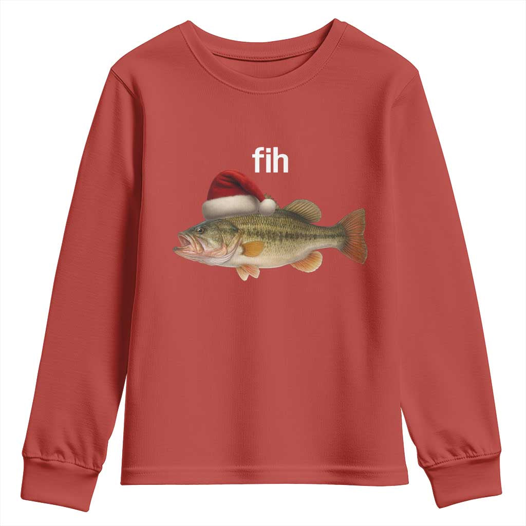 Funny Misspelled Fish Christmas Meme Youth Sweatshirt - Wonder Print Shop