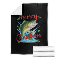 Bass Fish Christmas Throw Blanket Merry Chrisbass - Wonder Print Shop