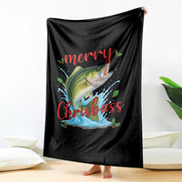 Bass Fish Christmas Throw Blanket Merry Chrisbass - Wonder Print Shop