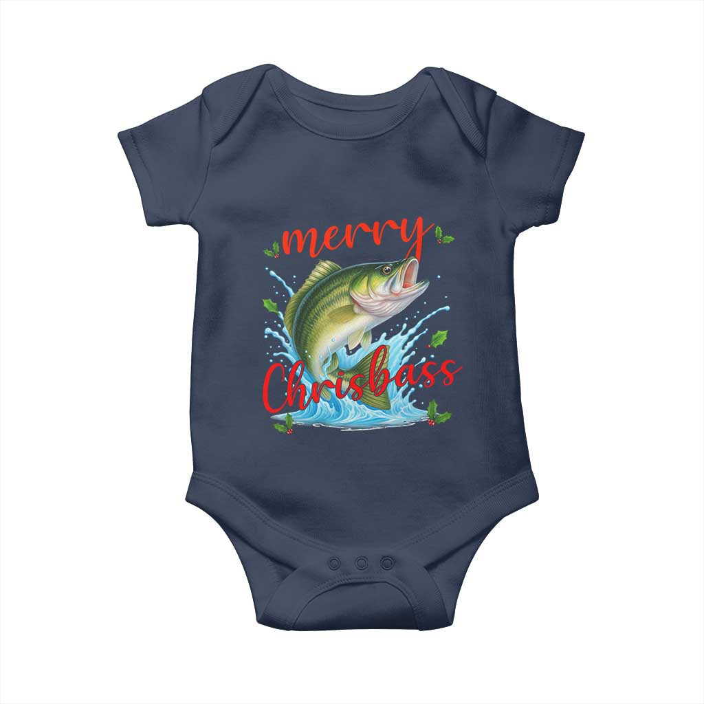 Bass Fish Christmas Baby Onesie Merry Chrisbass - Wonder Print Shop