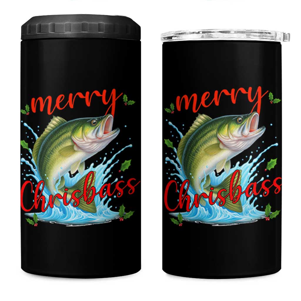 Bass Fish Christmas 4 in 1 Can Cooler Tumbler Merry Chrisbass - Wonder Print Shop