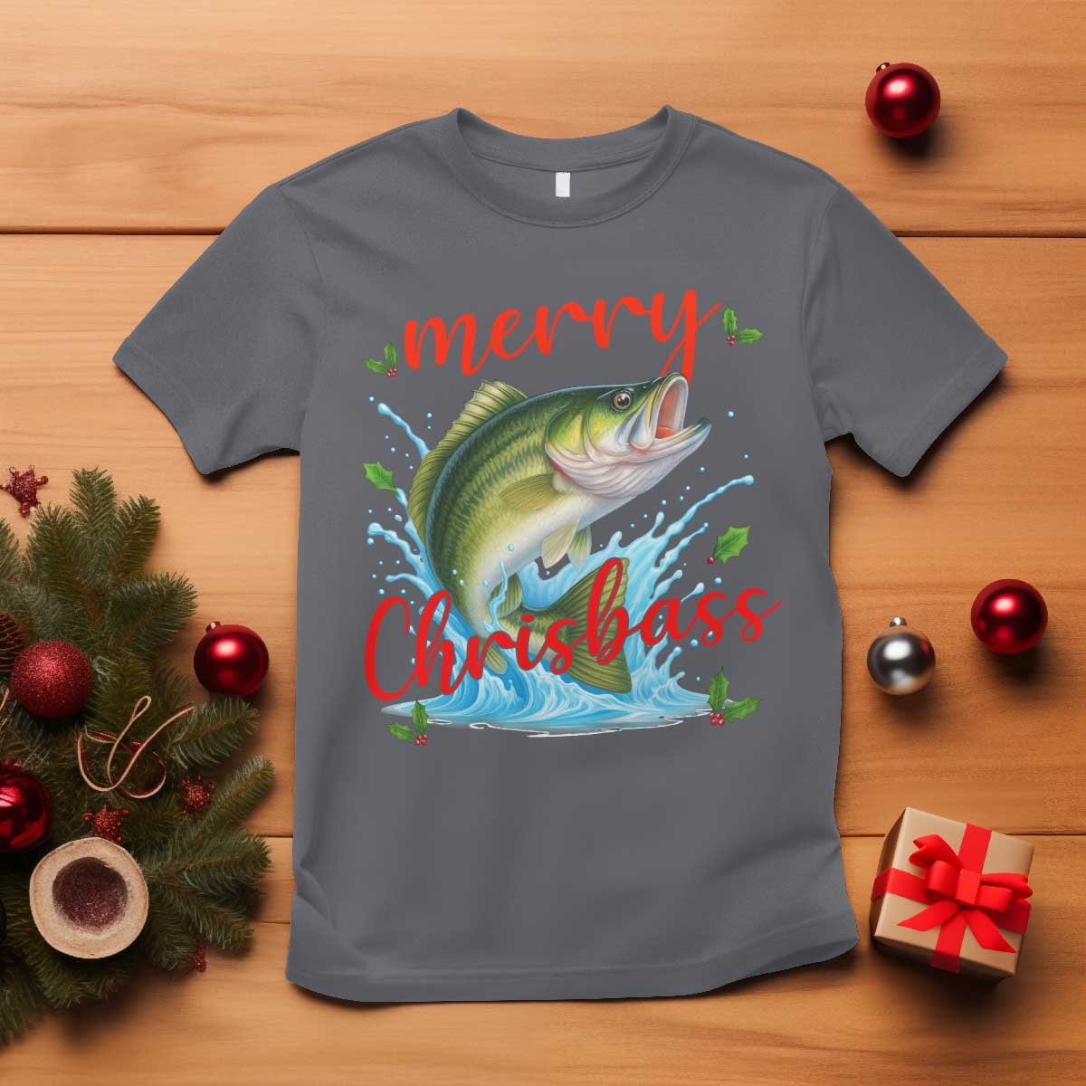Bass Fish Christmas T Shirt Merry Chrisbass - Wonder Print Shop