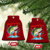 Bass Fish Xmas Ceramic Ornament Merry Chrisbass - Wonder Print Shop