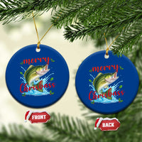 Bass Fish Xmas Ceramic Ornament Merry Chrisbass - Wonder Print Shop