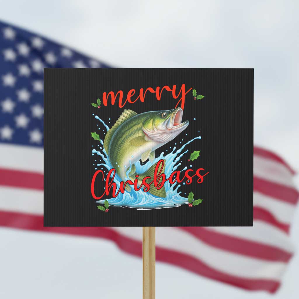 Bass Fish Christmas Protest Sign Merry Chrisbass - Wonder Print Shop