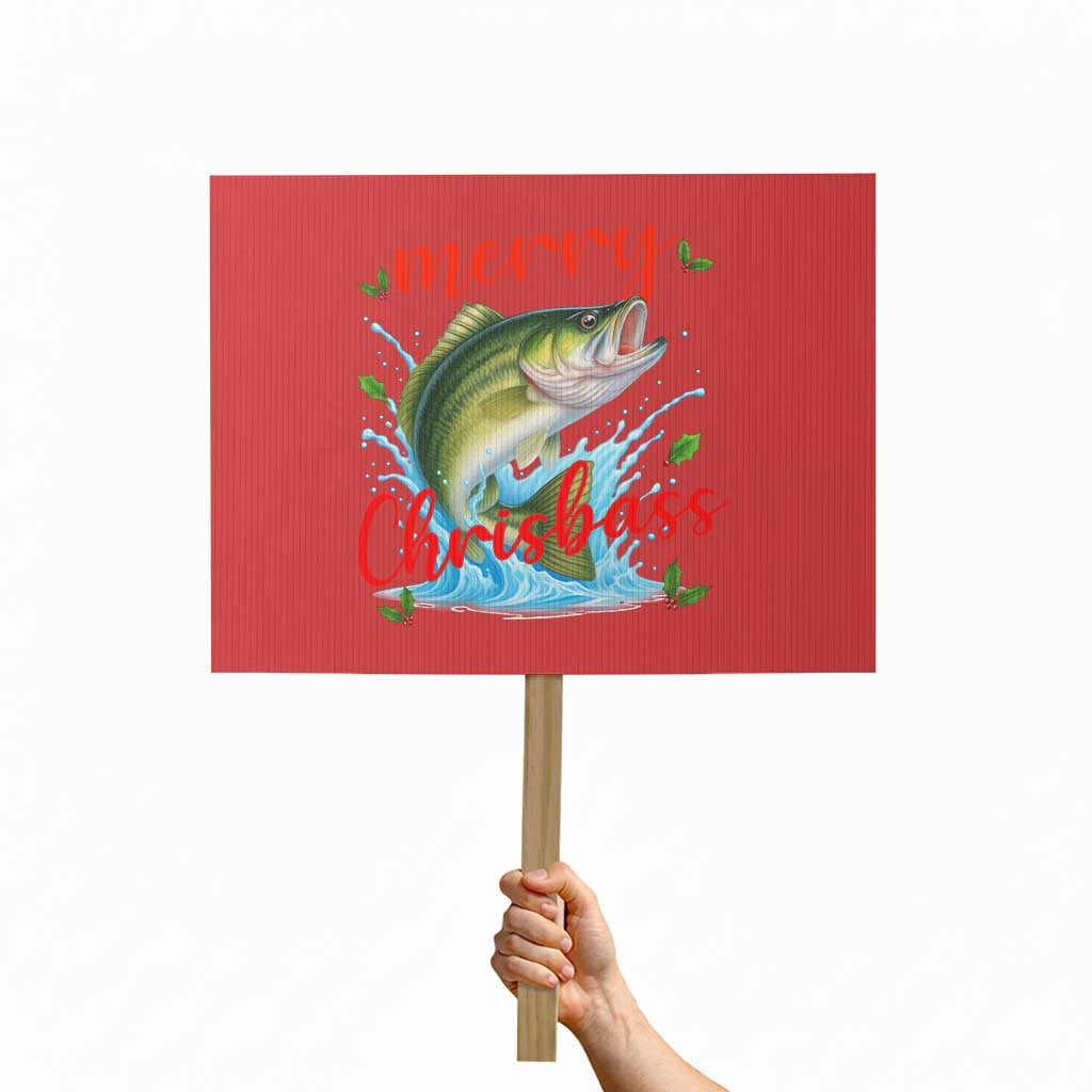 Bass Fish Christmas Protest Sign Merry Chrisbass - Wonder Print Shop