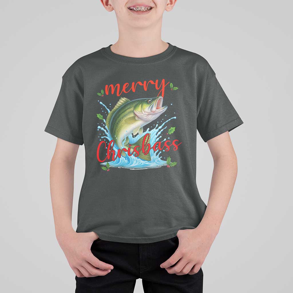 Bass Fish Christmas T Shirt For Kid Merry Chrisbass - Wonder Print Shop