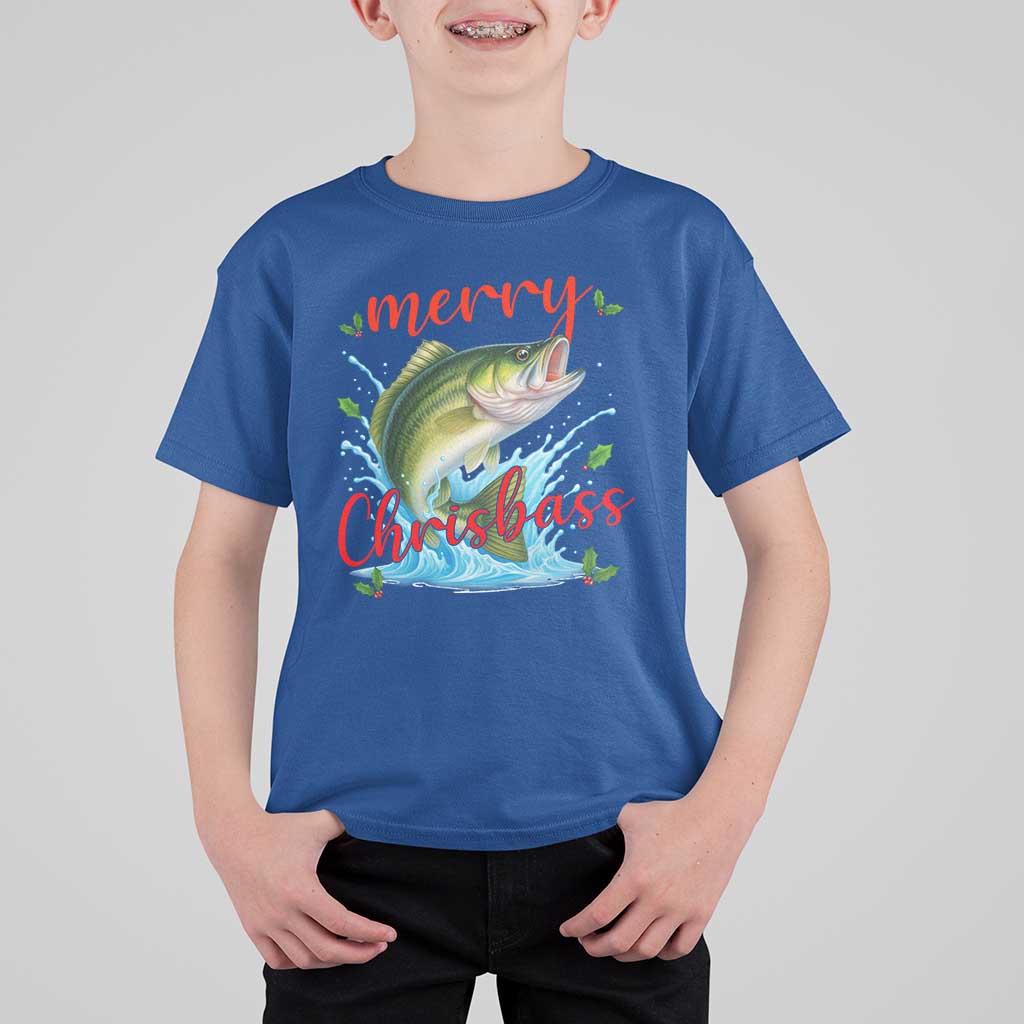 Bass Fish Christmas T Shirt For Kid Merry Chrisbass - Wonder Print Shop