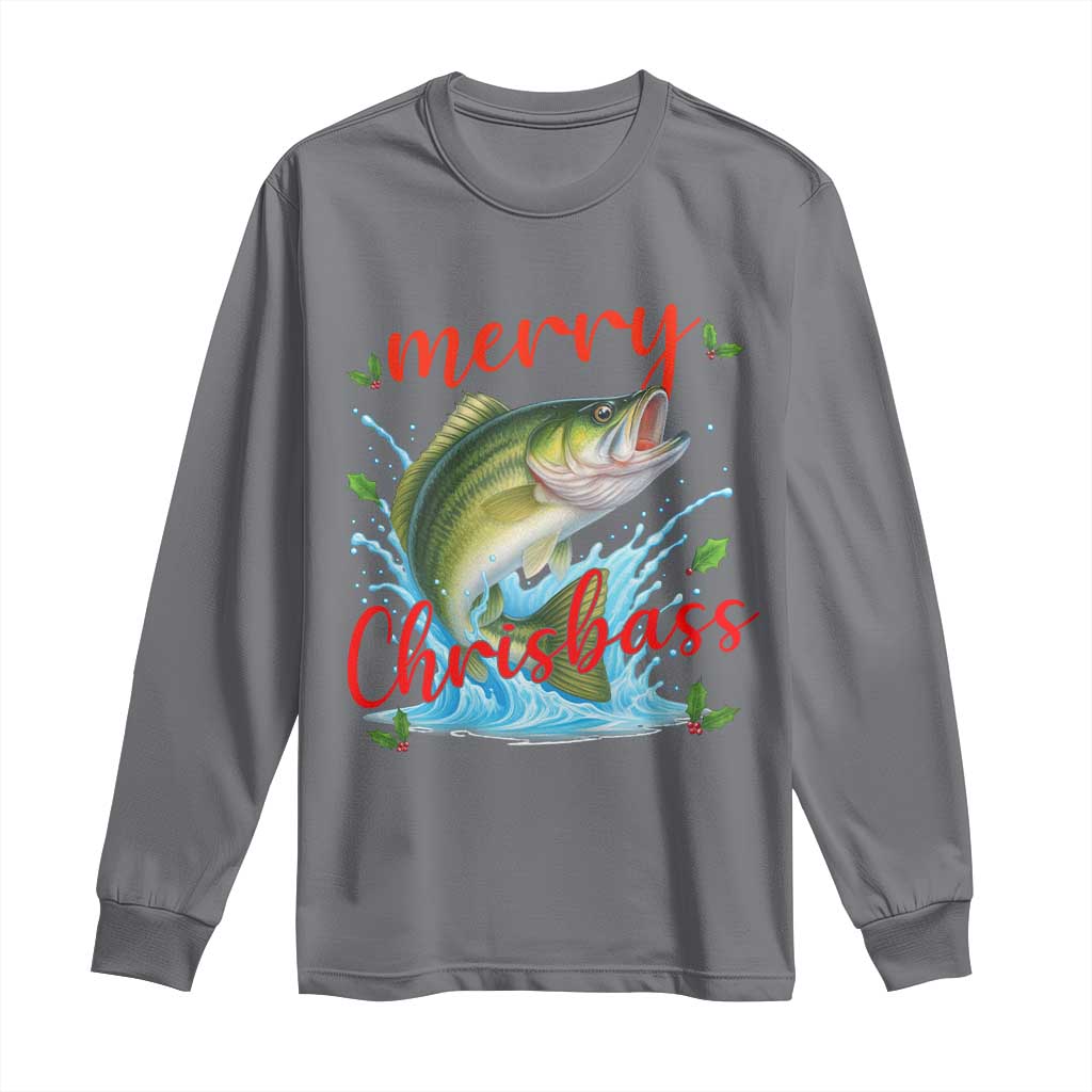 Bass Fish Christmas Long Sleeve Shirt Merry Chrisbass - Wonder Print Shop