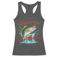 Bass Fish Christmas Racerback Tank Top Merry Chrisbass - Wonder Print Shop
