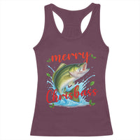 Bass Fish Christmas Racerback Tank Top Merry Chrisbass - Wonder Print Shop