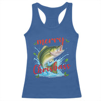 Bass Fish Christmas Racerback Tank Top Merry Chrisbass - Wonder Print Shop