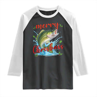Bass Fish Christmas Raglan Shirt Merry Chrisbass - Wonder Print Shop