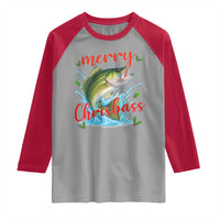 Bass Fish Christmas Raglan Shirt Merry Chrisbass - Wonder Print Shop