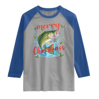 Bass Fish Christmas Raglan Shirt Merry Chrisbass - Wonder Print Shop