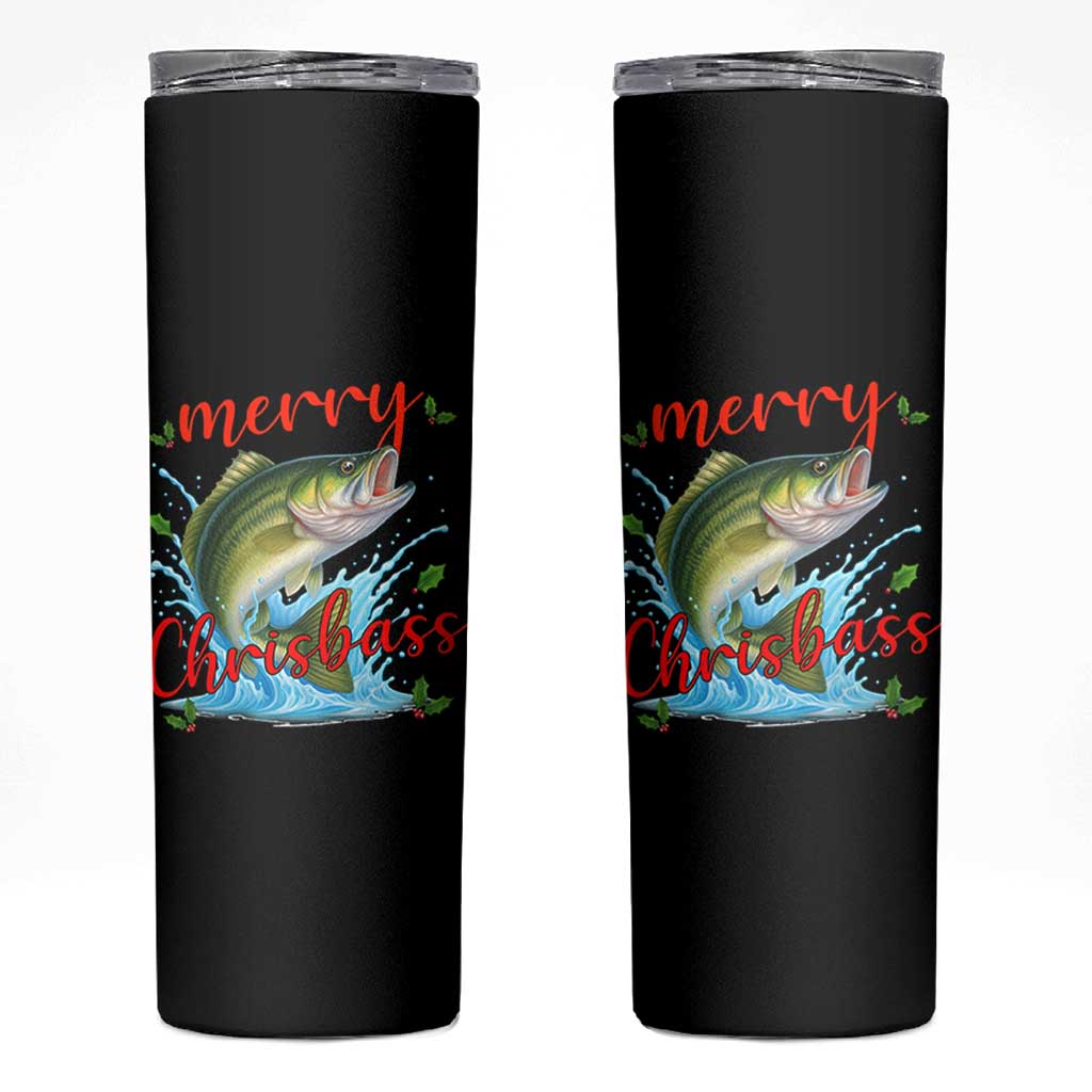 Bass Fish Christmas Skinny Tumbler Merry Chrisbass - Wonder Print Shop