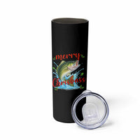 Bass Fish Christmas Skinny Tumbler Merry Chrisbass - Wonder Print Shop