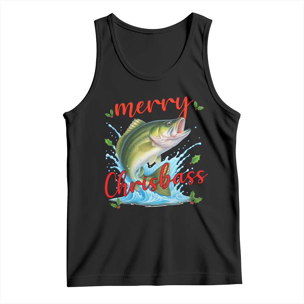 Bass Fish Christmas Tank Top Merry Chrisbass - Wonder Print Shop